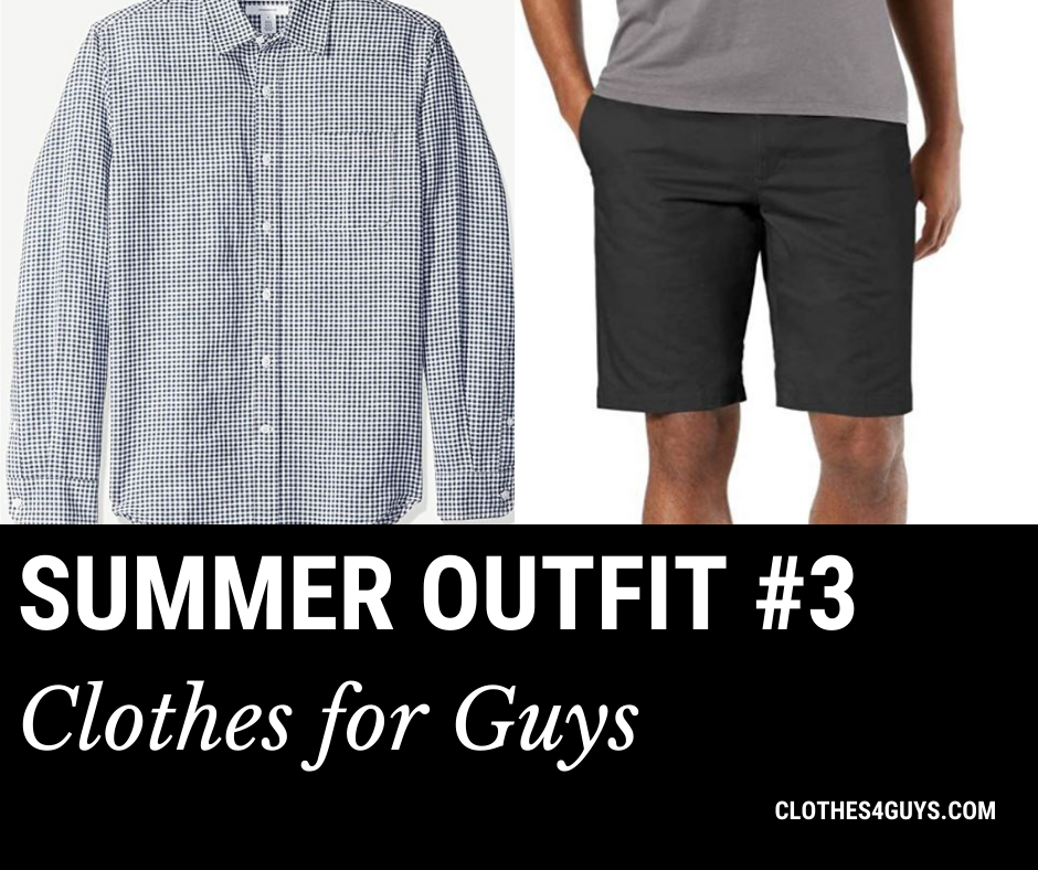 Guys Outfits for Summer and Men's Clothing for Summer for Sale with Collared Shirt and Shorts