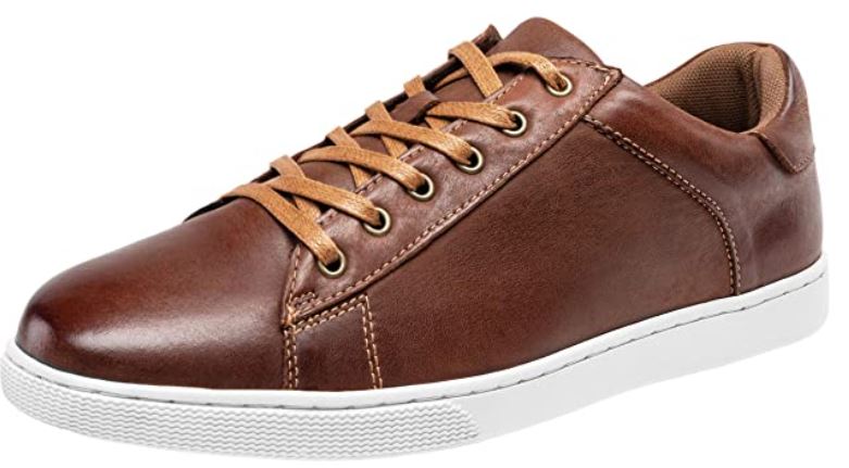 JOUSEN Men's Leather Sneakers Fashion Dress Sneaker Business Casual Shoes for Men
