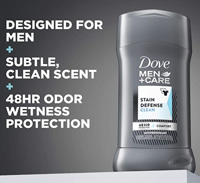 Dove MEN+CARE Antiperspirant Deodorant 48-hour anti-stain Protection Invisible Deodorant For Men that sweat a lot