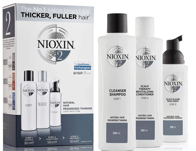 Nioxin shampoo and conditioner for men to fix a receding hairline and regrow thinning hair