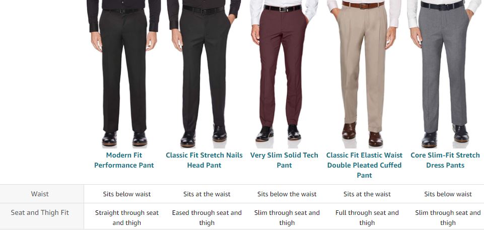 Perry Ellis cheap and affordable men's dress pants on Amazon